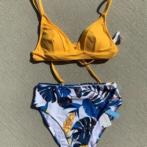 Yellow/Blue Cupshe Bikini with Tags!!